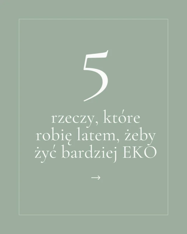 ☀️ 5 rzeczy, które robię latem, żeby żyć bardziej eko  Dla mnie lato to nie tylko słońce i owoce, ale też czas, kiedy niektóre rzeczy robi się po prostu łatwiej. Więcej światła, więcej chęci do ruszenia się z miejsca, więcej energii.  W tej karuzeli zebrałam kilka codziennych nawyków, które latem przychodzą mi naturalnie:
– rower zamiast auta
– woda w butelce, nie w plastiku
– odstraszanie owadów bez chemii
– własne naczynia na piknik
– i zioła… które z ogródka lądują u mnie do suszenia 🍃  To proste rzeczy, ale ułatwiają życie i są przyjazne dla środowiska.  👉 A Ty? Co latem robisz inaczej, żeby żyć trochę bliżej natury?  #prosterzeczy #ekożycie #latobliskonatury #zerowaste #naturalnierazem #mniejplastiku #suszenieziół #świadomeżycie